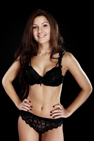 Young Sexy Brunette Black Background 144627 14716